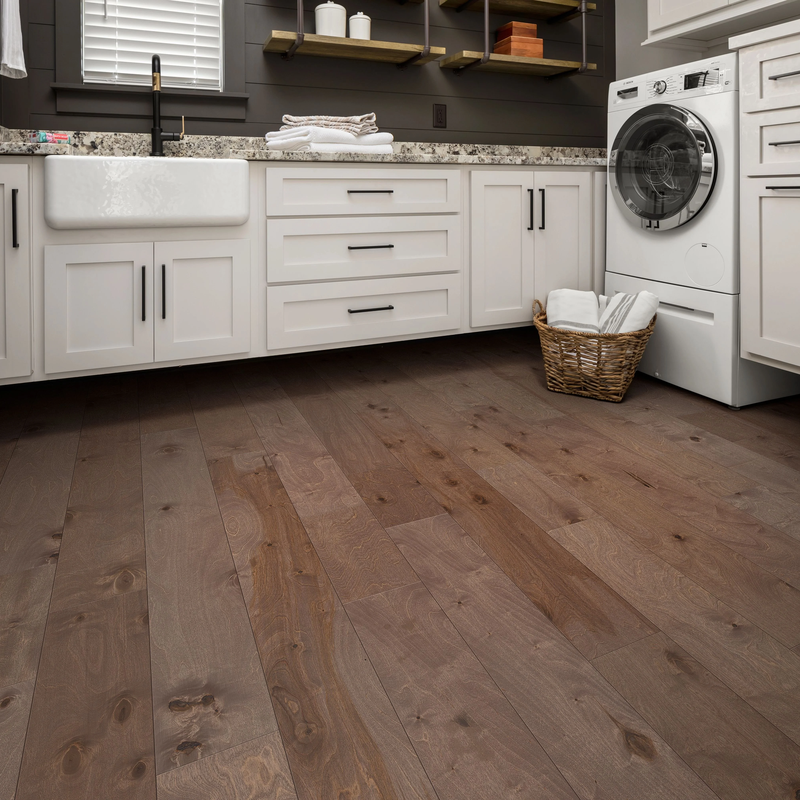 Kitchen with hardwood flooring from Essex Paint and Carpet in the Essex Junction, VT area